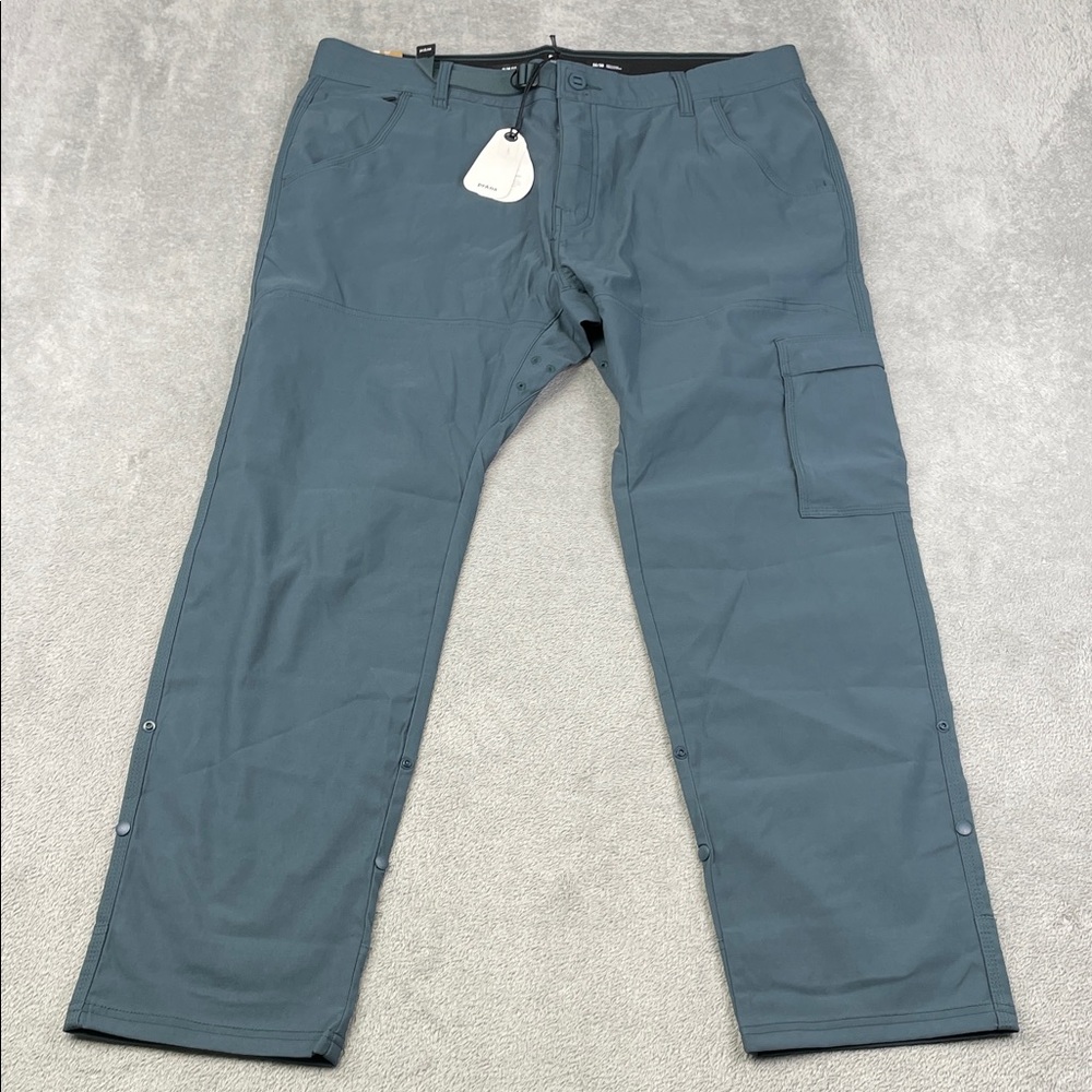 NEW Prana 38/30 Stretch Zion Slim Pant II Men's Gray Blue Hiking Outdoors